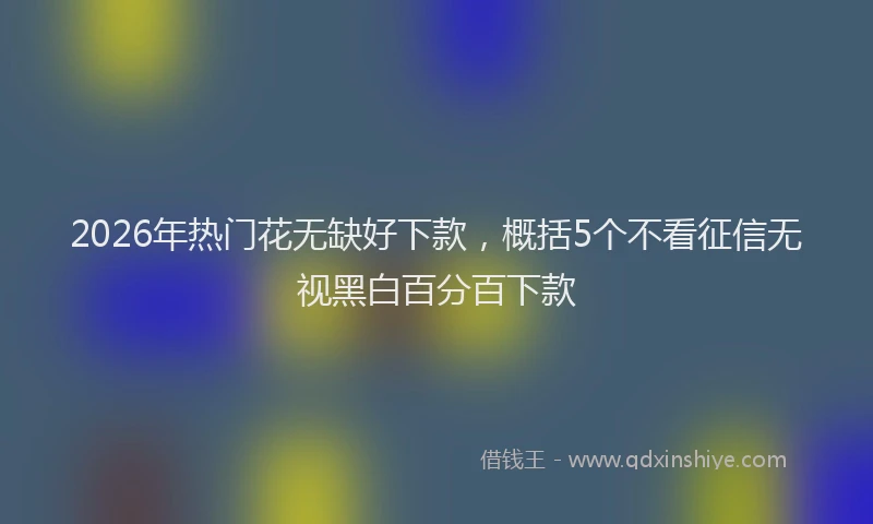 2026年热门花无缺好下款,概括5个不看征信无视黑白百分百下款