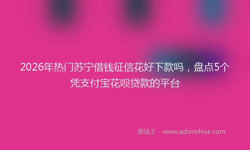 2026年热门苏宁借钱征信花好下款吗，盘点5个凭支付宝花呗贷款的平台