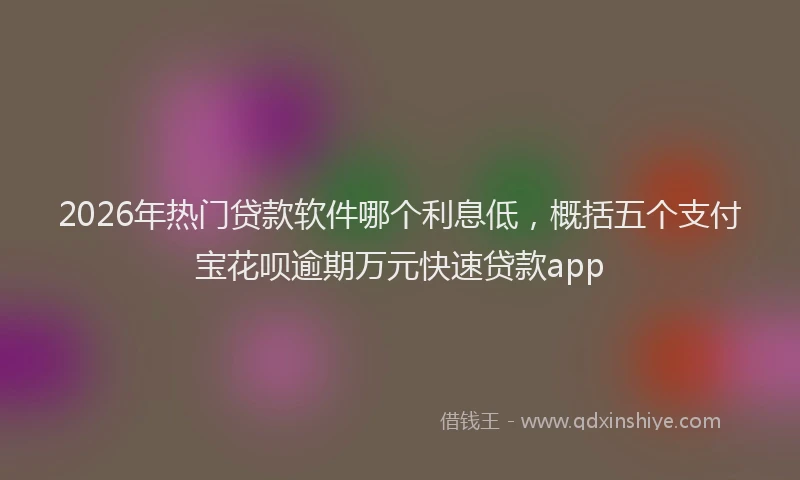2026年热门贷款软件哪个利息低，概括五个支付宝花呗逾期万元快速贷款app
