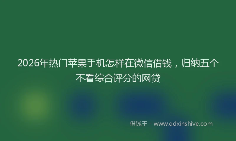 2026年热门苹果手机怎样在微信借钱，归纳五个不看综合评分的网贷