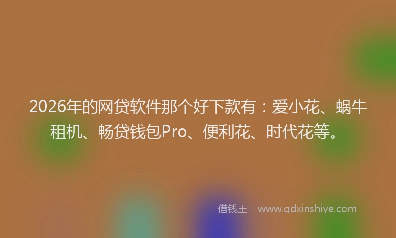2026年的网贷软件那个好下款有：爱小花、蜗牛租机、畅贷钱包Pro、便利花、时代花等。