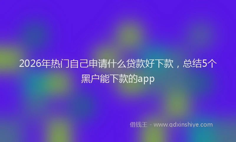 2026年热门自己申请什么贷款好下款,总结5个黑户能下款的app