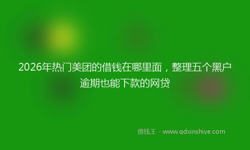 2026年热门美团的借钱在哪里面,整理五个黑户逾期也能下款的网贷