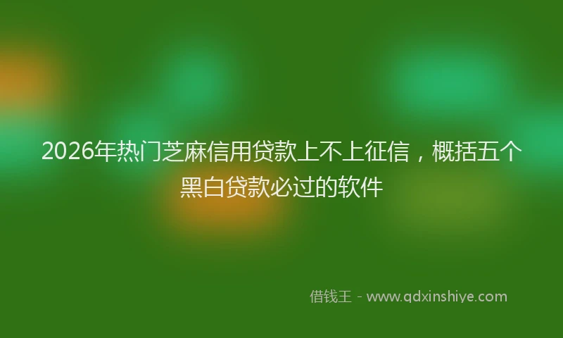 2026年热门芝麻信用贷款上不上征信，概括五个黑白贷款必过的软件