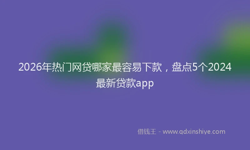 2026年热门网贷哪家最容易下款，盘点5个2024最新贷款app