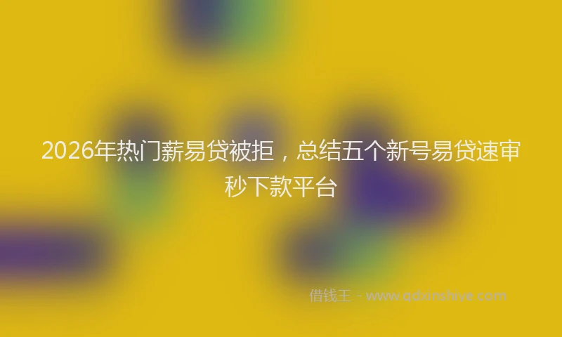 2026年热门薪易贷被拒，总结五个新号易贷速审秒下款平台