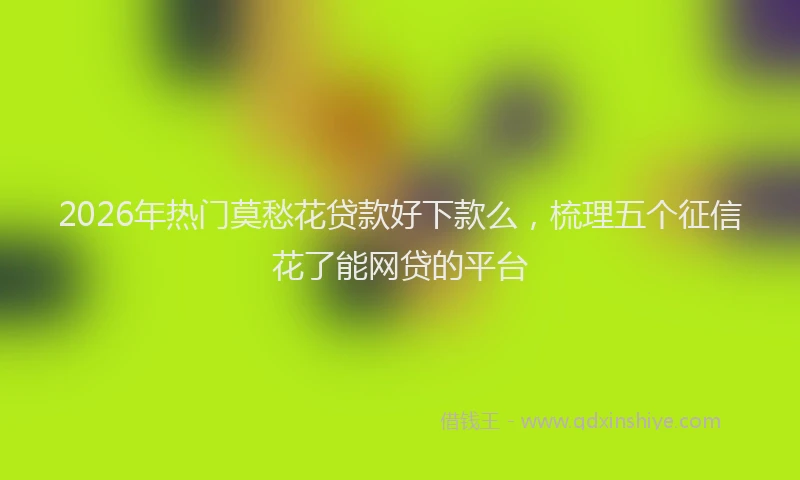 2026年热门莫愁花贷款好下款么，梳理五个征信花了能网贷的平台