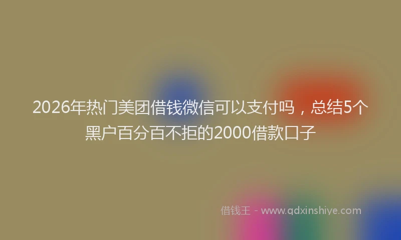 2026年热门美团借钱微信可以支付吗，总结5个黑户百分百不拒的2000借款口子