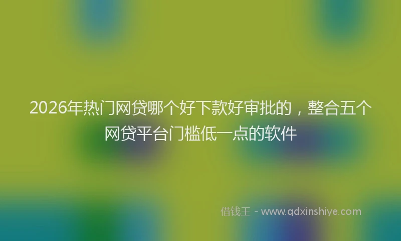 2026年热门网贷哪个好下款好审批的，整合五个网贷平台门槛低一点的软件