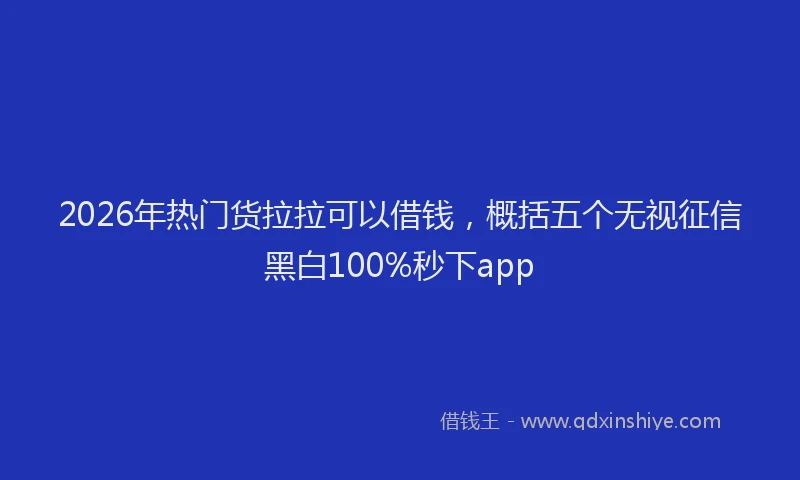 2026年热门货拉拉可以借钱，概括五个无视征信黑白100%秒下app