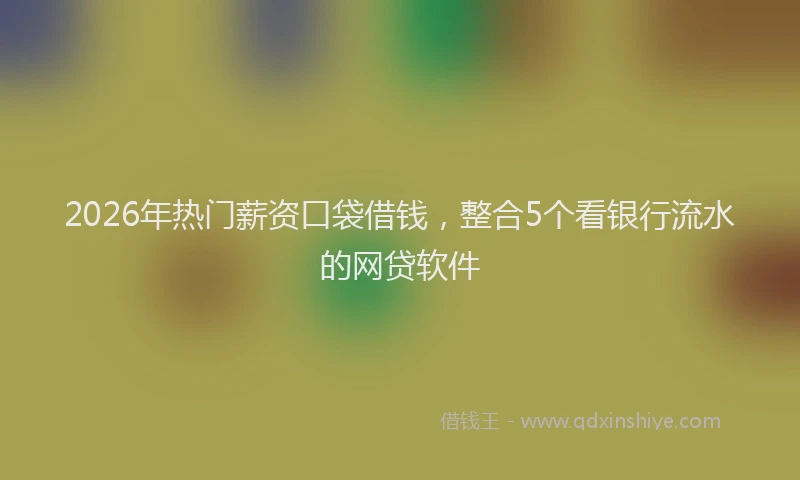2026年热门薪资口袋借钱，整合5个看银行流水的网贷软件