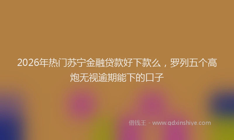 2026年热门苏宁金融贷款好下款么，罗列五个高炮无视逾期能下的口子