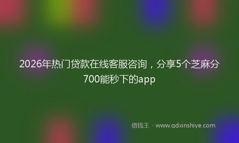 2026年热门贷款在线客服咨询，分享5个芝麻分700能秒下的app