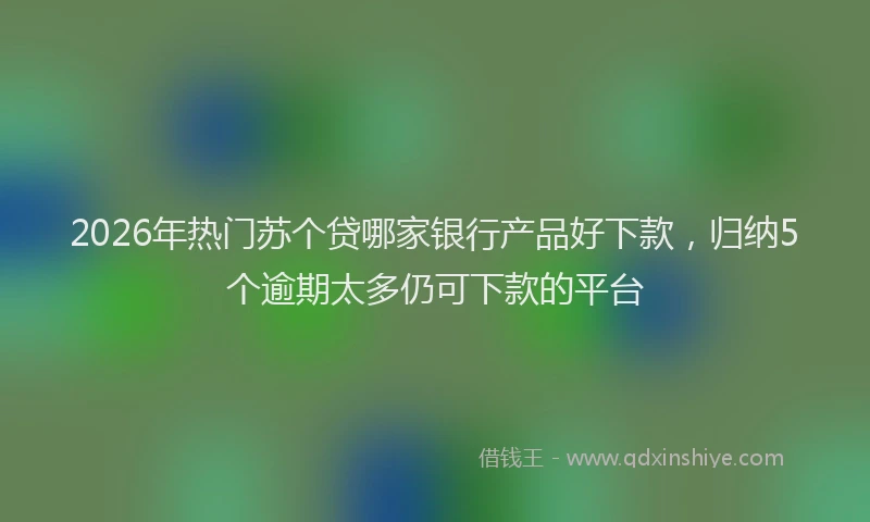 2026年热门苏个贷哪家银行产品好下款，归纳5个逾期太多仍可下款的平台