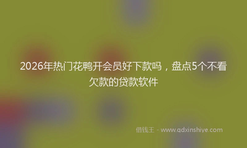 2026年热门花鸭开会员好下款吗，盘点5个不看欠款的贷款软件