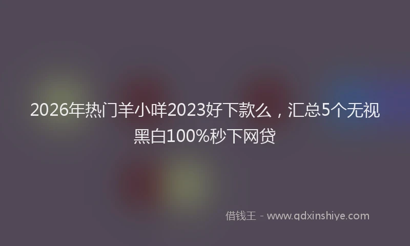 2026年热门羊小咩2023好下款么，汇总5个无视黑白100%秒下网贷