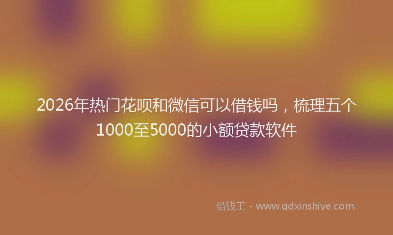 2026年热门花呗和微信可以借钱吗，梳理五个1000至5000的小额贷款软件