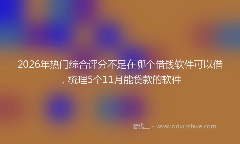 2026年热门综合评分不足在哪个借钱软件可以借，梳理5个11月能贷款的软件
