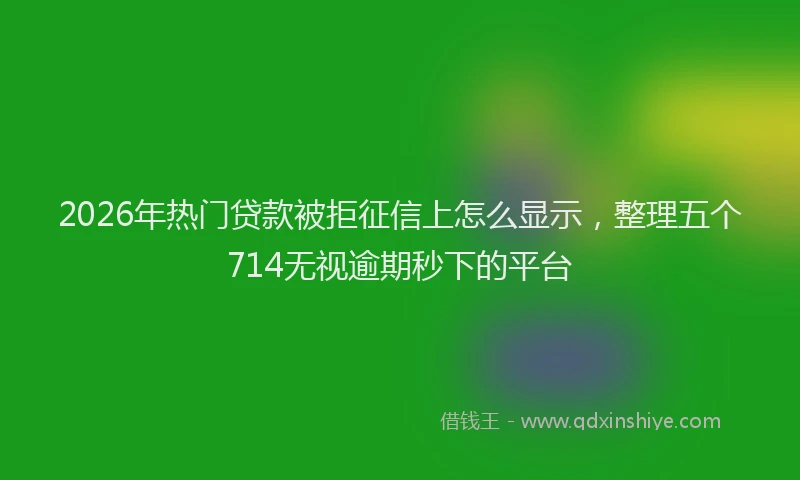 2026年热门贷款被拒征信上怎么显示，整理五个714无视逾期秒下的平台