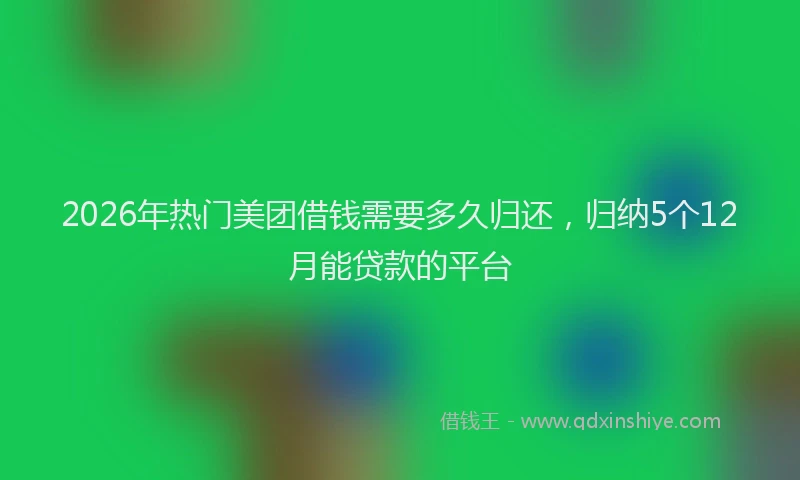 2026年热门美团借钱需要多久归还，归纳5个12月能贷款的平台