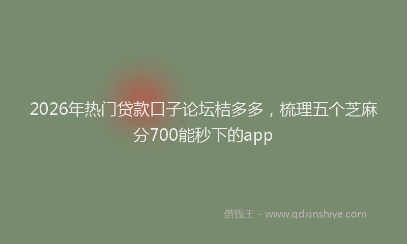 2026年热门贷款口子论坛桔多多，梳理五个芝麻分700能秒下的app