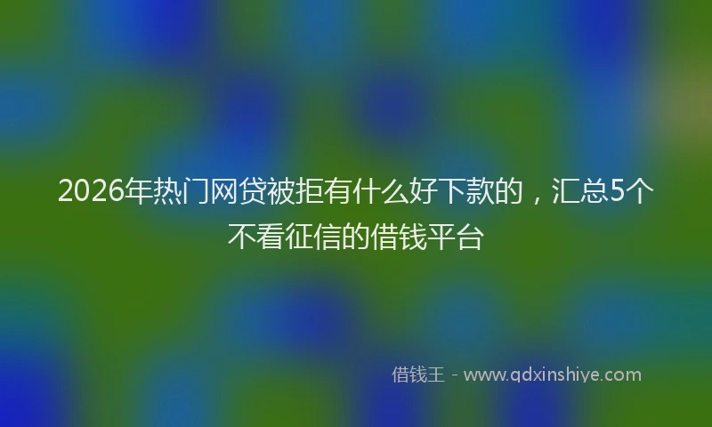 2026年热门网贷被拒有什么好下款的，汇总5个不看征信的借钱平台
