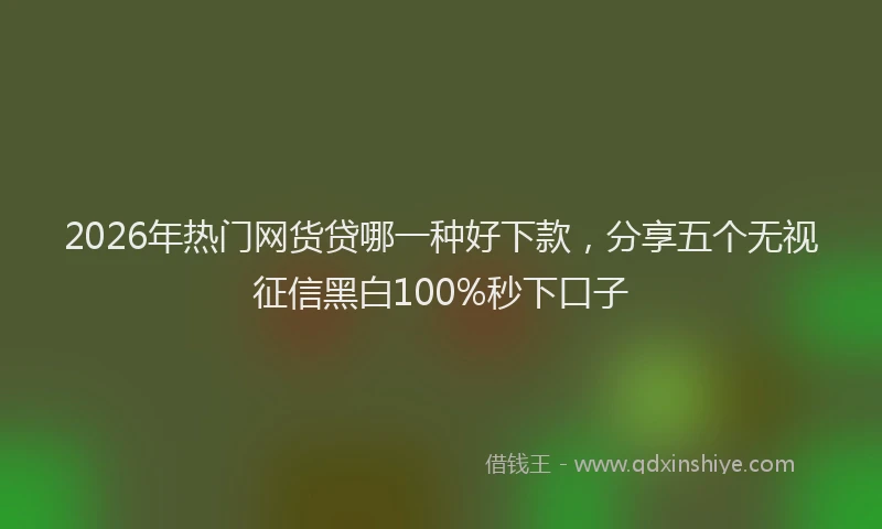 2026年热门网货贷哪一种好下款，分享五个无视征信黑白100%秒下口子