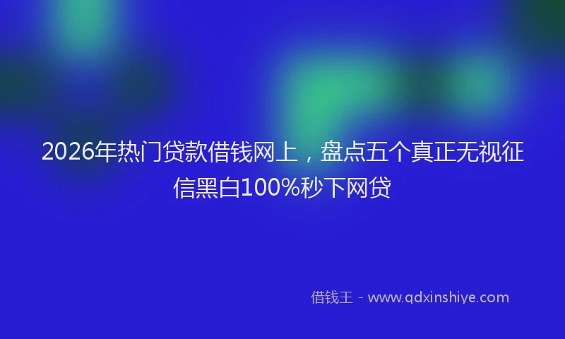 2026年热门贷款借钱网上,盘点五个真正无视征信黑白100%秒下网贷
