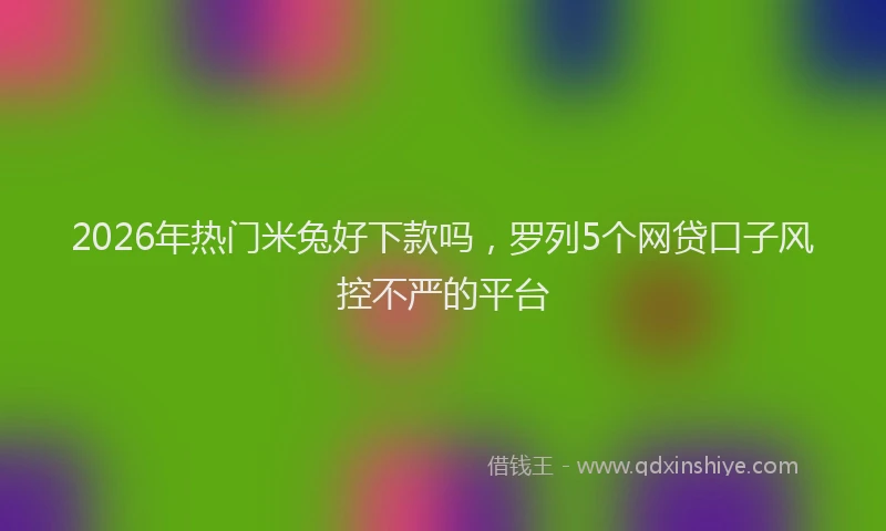 2026年热门米兔好下款吗，罗列5个网贷口子风控不严的平台