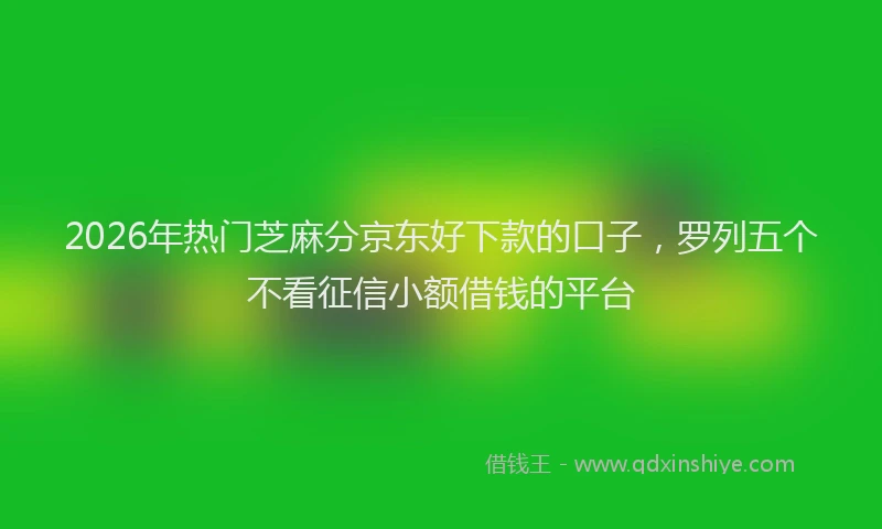 2026年热门芝麻分京东好下款的口子，罗列五个不看征信小额借钱的平台
