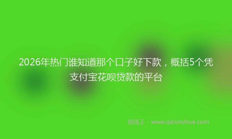 2026年热门谁知道那个口子好下款，概括5个凭支付宝花呗贷款的平台