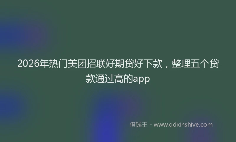 2026年热门美团招联好期贷好下款，整理五个贷款通过高的app