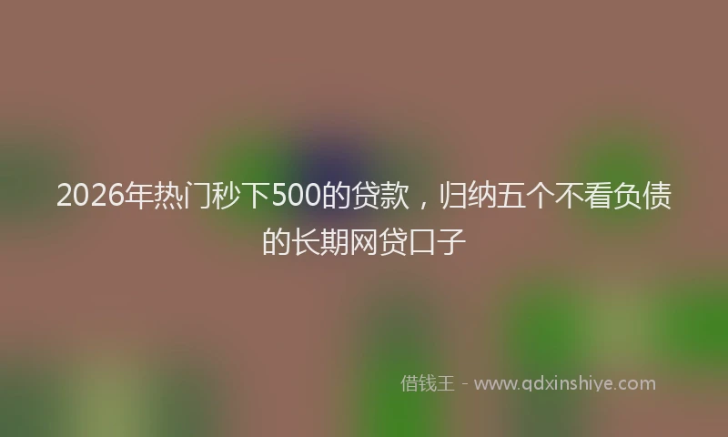 2026年热门秒下500的贷款，归纳五个不看负债的长期网贷口子