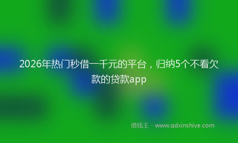 2026年热门秒借一千元的平台，归纳5个不看欠款的贷款app