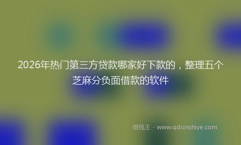 2026年热门第三方贷款哪家好下款的，整理五个芝麻分负面借款的软件