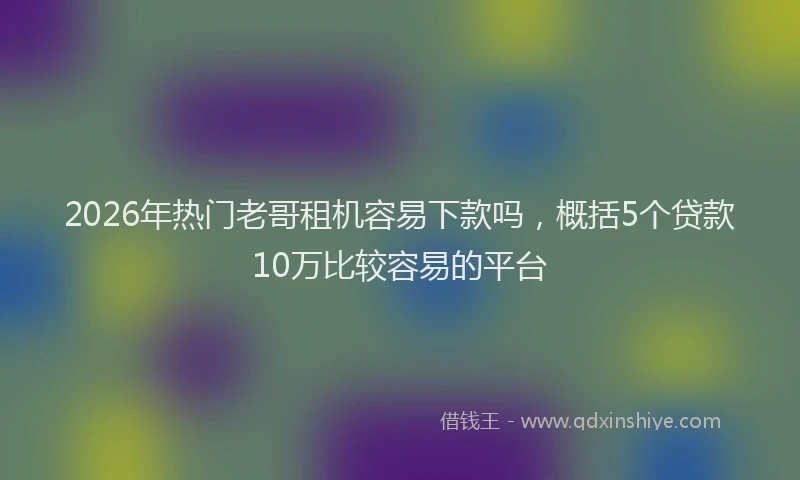 2026年热门老哥租机容易下款吗，概括5个贷款10万比较容易的平台