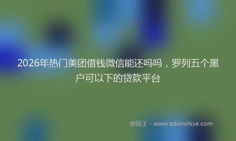 2026年热门美团借钱微信能还吗吗，罗列五个黑户可以下的贷款平台