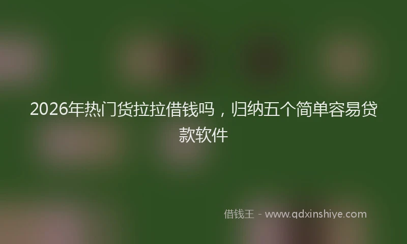 2026年热门货拉拉借钱吗，归纳五个简单容易贷款软件