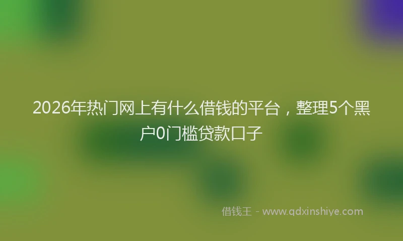 2026年热门网上有什么借钱的平台，整理5个黑户0门槛贷款口子