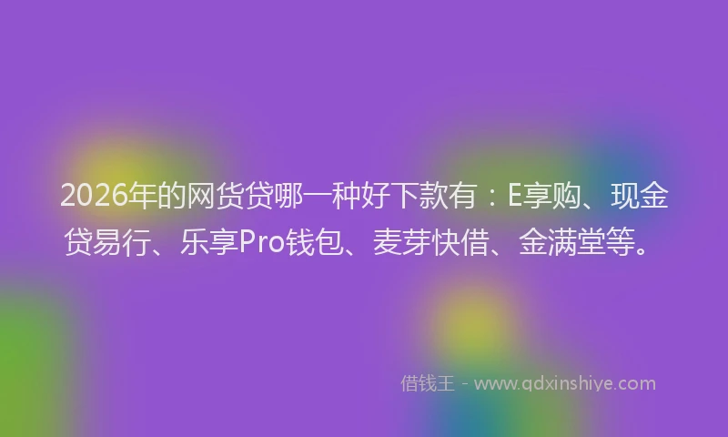 2026年的网货贷哪一种好下款有：E享购、现金贷易行、乐享Pro钱包、麦芽快借、金满堂等。