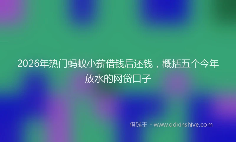 2026年热门蚂蚁小薪借钱后还钱，概括五个今年放水的网贷口子