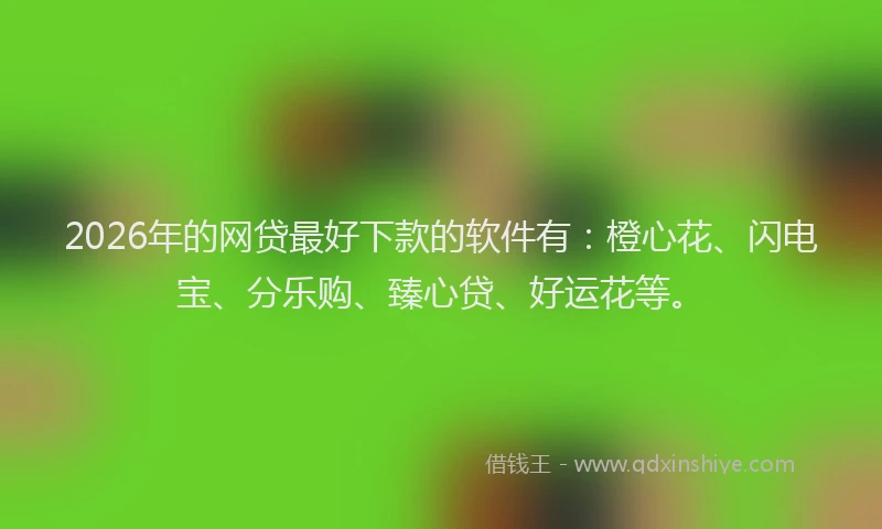 2026年的网贷最好下款的软件有:橙心花、闪电宝、分乐购、臻心贷、好运花等。
