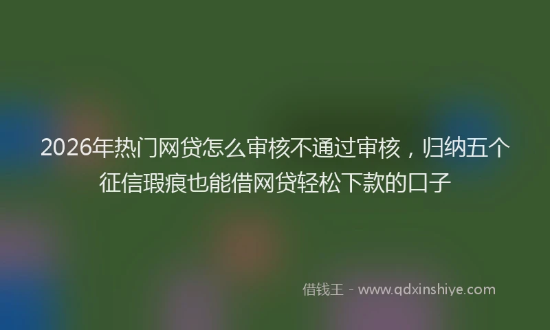 2026年热门网贷怎么审核不通过审核,归纳五个征信瑕疵也能借网贷轻松下款的口子