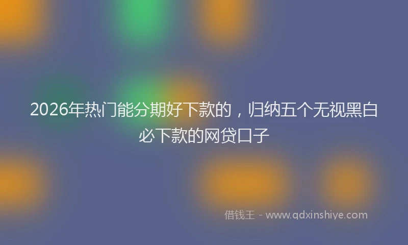 2026年热门能分期好下款的，归纳五个无视黑白必下款的网贷口子