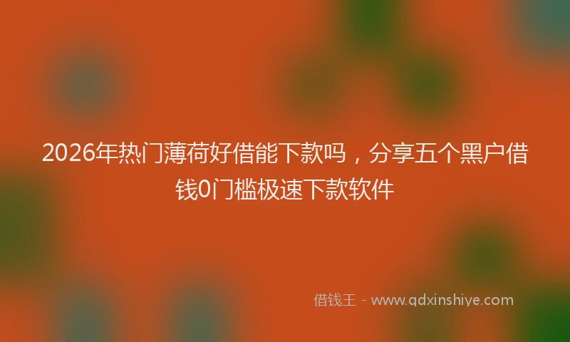 2026年热门薄荷好借能下款吗,分享五个黑户借钱0门槛极速下款软件
