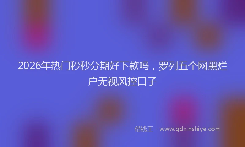 2026年热门秒秒分期好下款吗，罗列五个网黑烂户无视风控口子