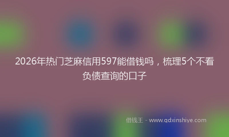 2026年热门芝麻信用597能借钱吗，梳理5个不看负债查询的口子