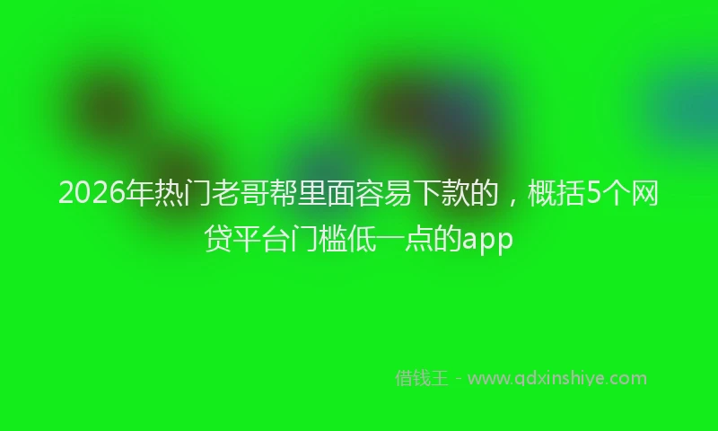 2026年热门老哥帮里面容易下款的，概括5个网贷平台门槛低一点的app