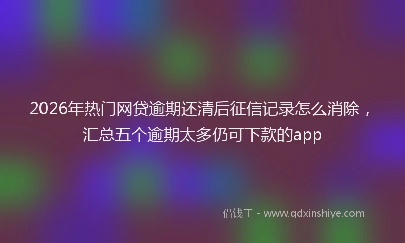 2026年热门网贷逾期还清后征信记录怎么消除，汇总五个逾期太多仍可下款的app