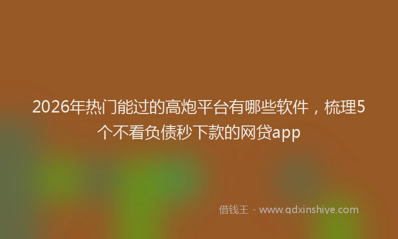 2026年热门能过的高炮平台有哪些软件，梳理5个不看负债秒下款的网贷app